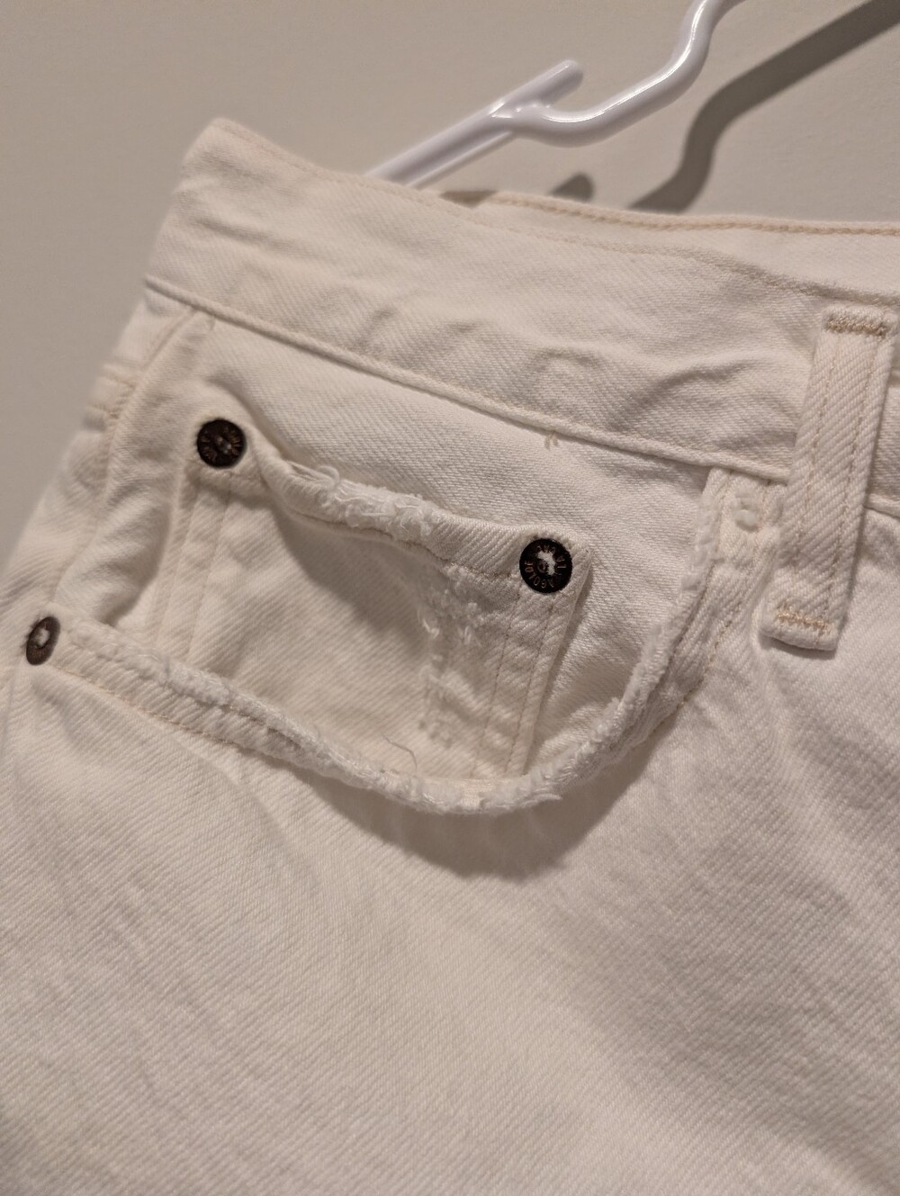 Agolde Parker Long White Frayed Hem Denim euro Summer Boho Shorts - Picture 5 of 10